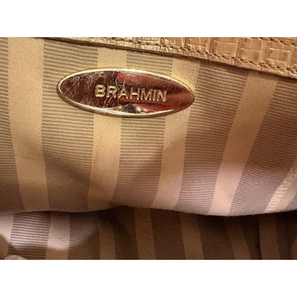 Brahmin Arden Satchel Calf Hair Metallic Gold Bronze Doctor Shoulder Bag - Picture 11 of 14